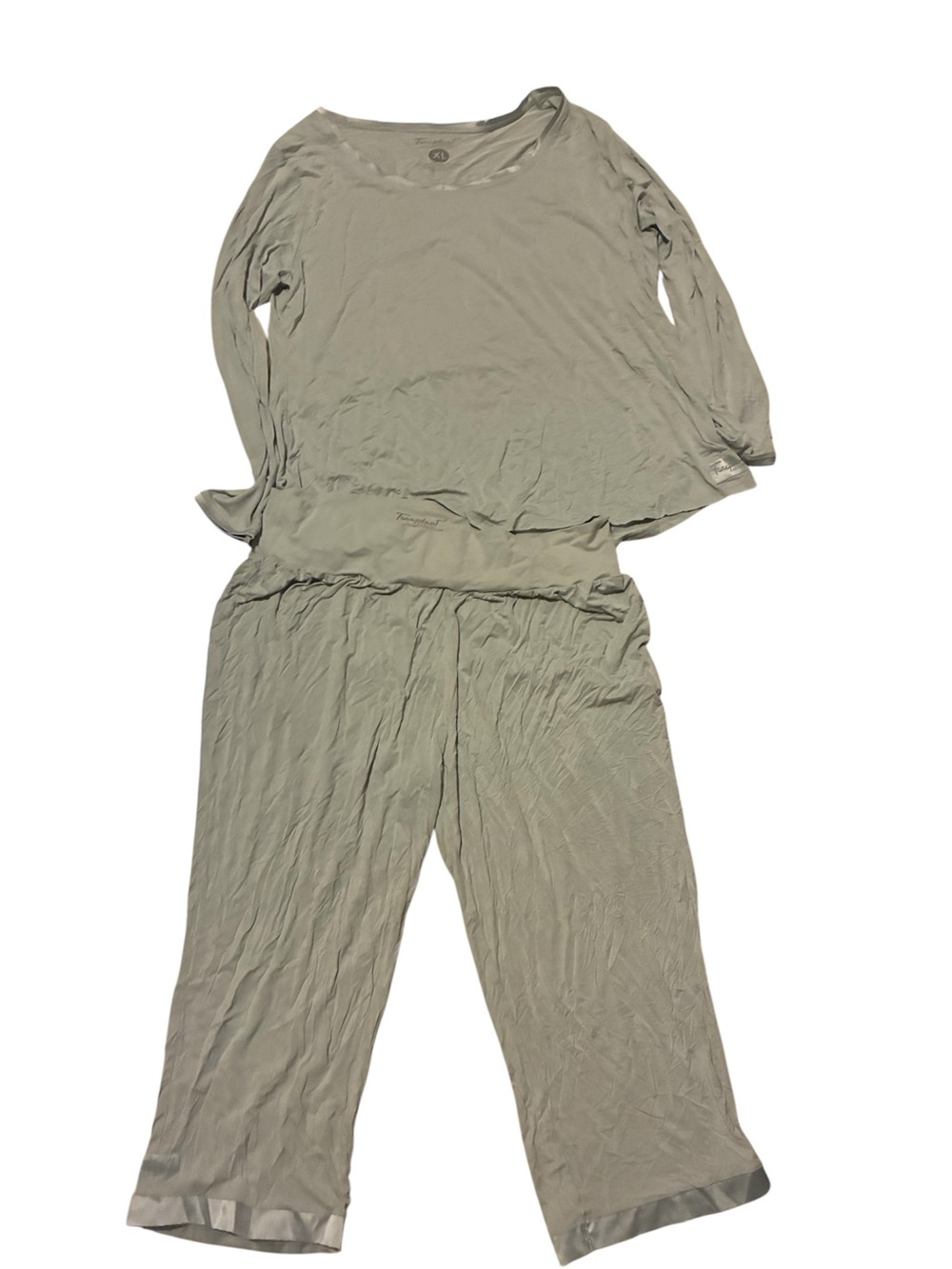 Women’s Sage Green Pajama Set - Lightweight Long Sleeve Top & Lounge Pants
